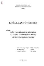 Phân tích tình hình tài chính tại công ty tnhh công nghệ và truyền thông comtec