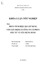 Phân tích hiệu quả sử dụng vốn lưu động ở công ty cổ phần đầu tư và xây dựng hud1