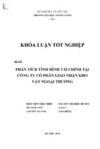 Phân tích tài chính tại công ty cổ phần giao nhận kho vận ngoại thương