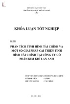 Phân tích tình hình tài chính và một số giải pháp cải thiện tình hình tài chính tại công ty cổ phần kim khí lan anh