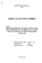 Phân tích hiệu quả sử dụng vốn và một số giải pháp nâng cao hiệu quả sử dụng vốn của công ty cổ phần container việt nam