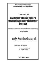 Hoàn thiện kế toán quản trị chi phí trong các doanh nghiệp sản xuất thép ở việt nam