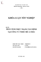 Phân tích thực trạng tài chính tại công ty tnhh chè á châu