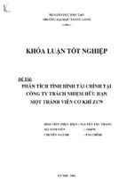 Phân tích tình hình tài chính tại công ty trách nhiệm hữu hạn một thành viên cơ khí z179