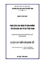 Phân tích các nhân tố ảnh hưởng tới cầu đào tạo từ xa tại việt nam.