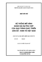 Hệ thống mô hình đánh giá sự phù hợp của quá trình phát triển dân số ở việt nam