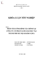 Phân tích tình hình tài chính tại công ty cổ phần sách giáo dục tại thành phố hà nội (haebco jsc)