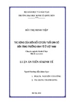 Tác động của biến đổi cơ cấu tuổi dân số đến tăng trưởng kinh tế ở việt nam