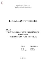 Thực trạng hoạt động phân tích bctc tại công ty tnhh cung ứng vlxd nam trang