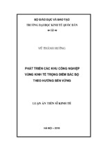 Phát triển các khu công nghiệp vùng kinh tế trọng điểm bắc bộ theo hướng bền vững