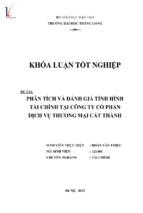 Phân tích và đánh giá tình hình tài chính tại công ty cổ phần dịch vụ thương mại cát thành