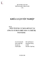 Phân tích việc sử dụng đòn bẩy tại công ty cổ phần chiếu sáng và thiết bị toàn bộ kk