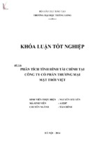 Phân tích tình hình tài chính tại công ty cổ phần thương mại mặt trời việt