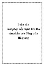 Luận văn giải pháp đẩy mạnh tiêu thụ sản phẩm của công ty in hà giang