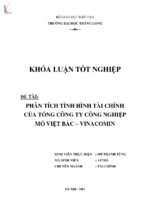 Phân tích tình hình tài chính tổng công ty công nghiệp mỏ việt bắc   vinacomin