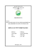 đánh giá chất lượng nước mặt trên địa bàn phường gia sàng   thành phố thái nguyên   tỉnh thái nguyên