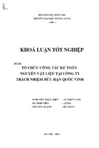 Tổ chức công tác kế toán nguyên vật liệu tại công ty trách nhiệm hữu hạn quốc vinh