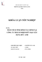 Phân tích tình hình tài chính tại công ty tnhh xây dựng đức anh