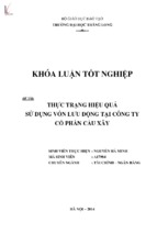 Thực trạng hiệu quả sử dụng vốn lưu động tại công ty cổ phần cầu xây