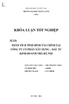 Phân tích tài chính tại công ty cổ phần xây dựng   đầu tư kinh doanh nhà hà nội