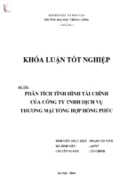 Phân tích tình hình tài chính của công ty tnhh dịch vụ thương mại tổng hợp hồng phúc