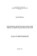 Giải pháp đẩy mạnh ứng dụng công nghệ thông tin trong ngành thuế ở việt nam