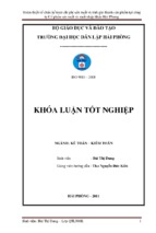 Hoàn thiện tổ chức kế toán chi phí sản xuất và tính giá thành sản phẩm tại công ty cổ phần sản xuất và xuất nhập khẩu hải phòng