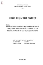 Phân tích tài chínhvà mọt số biện pháp cải thiện tình hình tài chính tại công ty cổ phần tư vấn đầu tư xây dựng quang minh