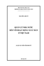 Quản lý nhà nước đối với hoạt động xuất bản ở việt nam