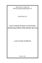 Quản lý rủi ro tín dụng tại ngân hàng tmcp công thương việt nam