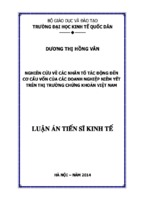 Nghiên cứu về các nhân tố tác động đến cơ cấu vốn của các doanh nghiệp niêm yết trên thị trường chứng khoán việt nam