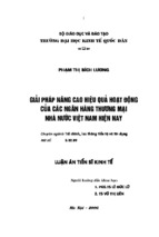 Giải pháp nâng cao hiệu quả hoạt động của các ngân hàng thương mại nhà nước việt nam hiện nay