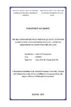 The relationship between service quality, customer satisfaction, service quality and customer loyalty  a study in  telecommunication industry of laos