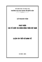 Phát triển các tổ chức tài chính nông thôn việt nam