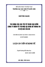 Tác động của các yếu tố thuộc đặc điểm công ty niêm yết tới mức độ công bố thông tin và hệ quả của nó