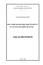 Nâng cao hiệu quả hoạt động thanh toán quốc tế của các ngân hàng thương mại việt nam