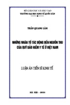 Những nhân tố tác động đến nguồn thu của quỹ bảo hiểm y tế ở việt nam