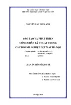 đào tạo và phát triển công nhân kỹ thuật trong các doanh nghiệp dệt may hà nội