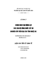 Chính sách tạo động lực cho cán bộ công chức cấp xã (nghiên cứu trên địa bàn tỉnh nghệ an)