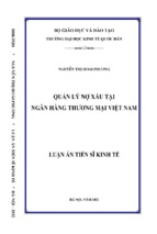 Quản lý nợ xấu tại ngân hàng thương mại việt nam