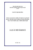 Nâng cao chất lượng tín dụng tại ngân hàng thương mại cổ phần ngoại thương việt nam trong quá trình hội nhập