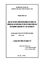 đào tạo và phát triển nguồn nhân lực trong các trường đại học khối kinh tế của việt nam thông qua các chương trình hợp tác đào tạo quốc tế