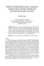 Nghiên cứu thành phần hóa học và hoạt tính sinh học một số loài thực vật thuộc chi agrimonia họ hoa hồng (rosaceae)