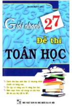 Giải nhanh 27 đề thi toán học (nxb đại học quốc gia)   phạm trong thu, 246 trang