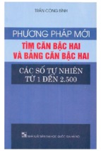 Phương pháp mới tìm căn bậc hai và bảng căn bậc hai các số tự nhiên từ 1 đến 2500 (nxb đại học quốc gia)   trần công bình, 157 trang