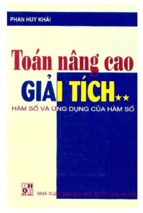 Toán nâng cao giải tích tập 2 hàm số và ứng dụng của hàm số (nxb đại học quốc gia)   phan huy khải, 508 trang