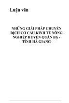 Những giải pháp chuyển dịch cơ cấu kinh tế nông nghiệp huyện quản bạ   tỉnh hà giang