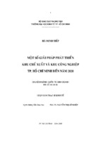 Một số giải pháp phát triển khu chế xuất và khu công nghiệp tp.hcm đến năm 2020