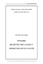 Rèn kĩ năng tìm ý, lập dàn ý cho bài tập làm văn tả người