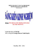 Skkn sáng kiến kinh ngiệm ứng dụng công nghệ thông tin trong giảng dạy bậc học mầm no